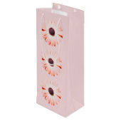 Montana-Wildblumen in rosa Geschenktüte Für Weinflaschen (Rückseite Schrägansicht)