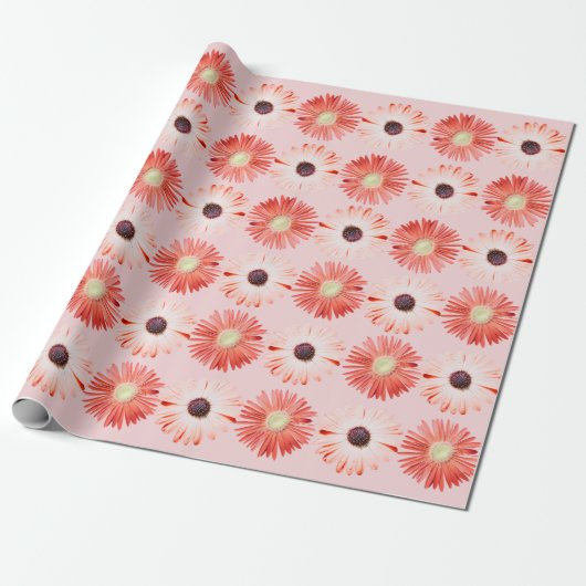 Montana-Wildblumen in rosa Wrapping Paper Geschenkpapier (Ungerollt)