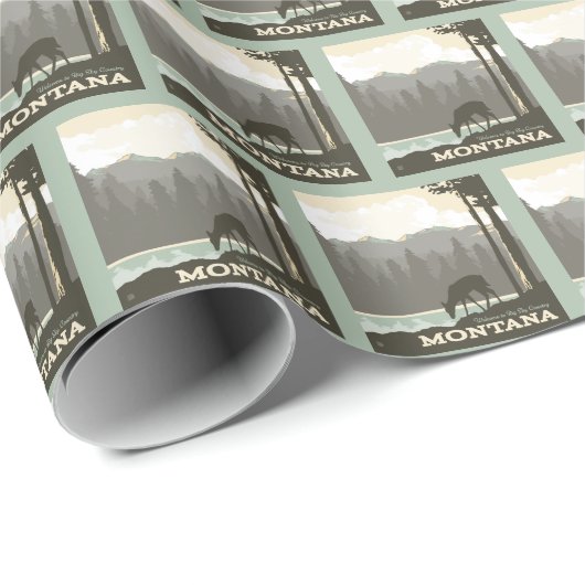 Montana | Willkommen im Big Sky Country Geschenkpapier (Rolleneckpunkt)