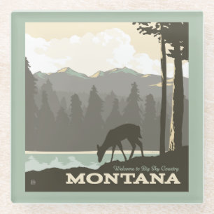 Montana Willkommen im Big Sky Country Glasuntersetzer