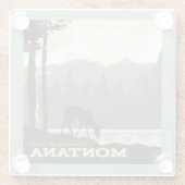 Montana | Willkommen im Big Sky Country Glasuntersetzer (Rückseite)