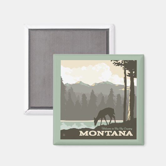 Montana | Willkommen im Big Sky Country Magnet (Vorderseite/Rückseite)