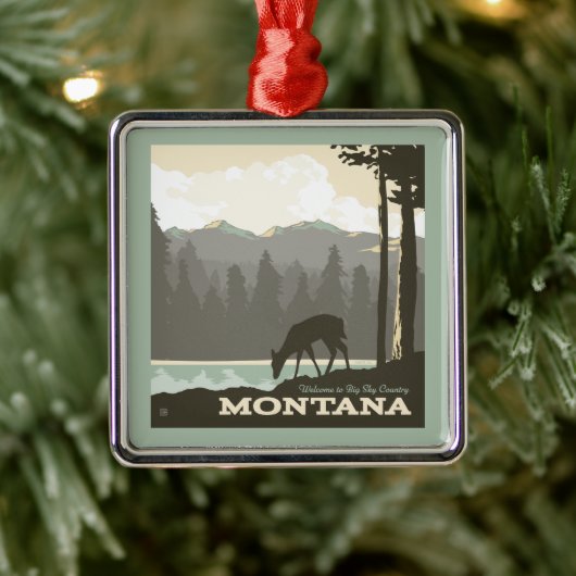 Montana | Willkommen im Big Sky Country Ornament Aus Metall (Baum)