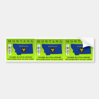 Montana-Zombie-Jagd-Erlaubnis Autoaufkleber