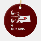 Montana Zuhause ist das Herz Keramik Ornament (Vorne)