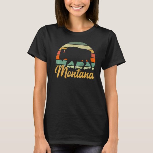 Montana Zuhause Staat Berge T-Shirt (Vorderseite)