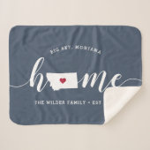 Montana Zuhause Staat Personalisiert Sherpadecke (Vorderseite (Horizontal))