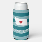 Montana Zuhause Staat Stadtkarte - Custom Wedding Selters Dosenkühler (Seltzer Vorderseite)