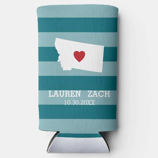 Montana Zuhause Staat Stadtkarte - Custom Wedding Selters Dosenkühler (Vorderseite)