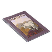 MontanaBergziege Vintage Reiseplakat Notizblock (Rechte Seite)