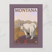 MontanaBergziege Vintage Reiseplakat Postkarte (Vorderseite)