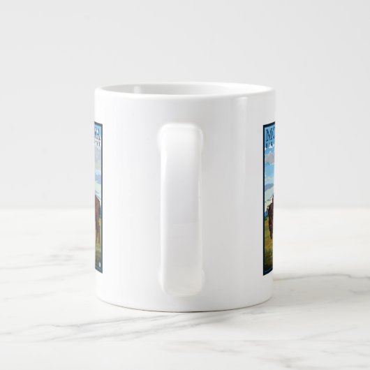MontanaBison Vintage Reiseplan Jumbo-Tasse (Rückseite)