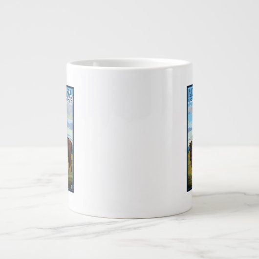 MontanaBison Vintage Reiseplan Jumbo-Tasse (Vorderseite)