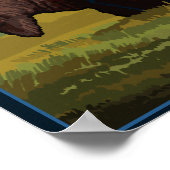 MontanaBison Vintage Travel Poster (Ecke)