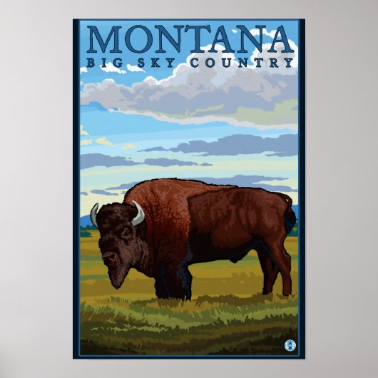 MontanaBison Vintage Travel Poster (Vorne)