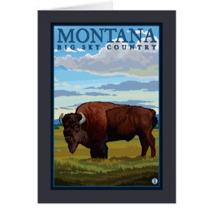 MontanaBison Vintage Travel Poster