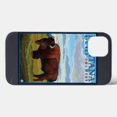 MontanaBison Vintage Travel Poster Case-Mate iPhone Hülle (Rückseite (Horizontal))