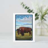 MontanaBison Vintage Travel Poster Postkarte (Stehend Vorderseite)