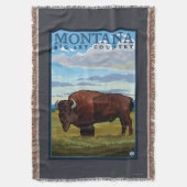 MontanaBison Vintages Reise-Plakat Decke (Vorderseite Vertikal)