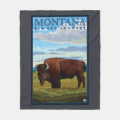 MontanaBison Vintages Reise-Plakat Fleecedecke (Vorderseite)