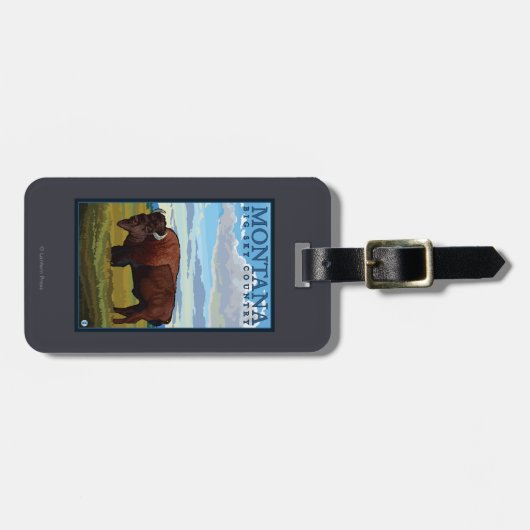 MontanaBison Vintages Reise-Plakat Gepäckanhänger (Vorderseite horizontal)