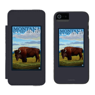 MontanaBison Vintages Reise-Plakat Incipio Watson™ iPhone 5 Geldbörsen Hülle
