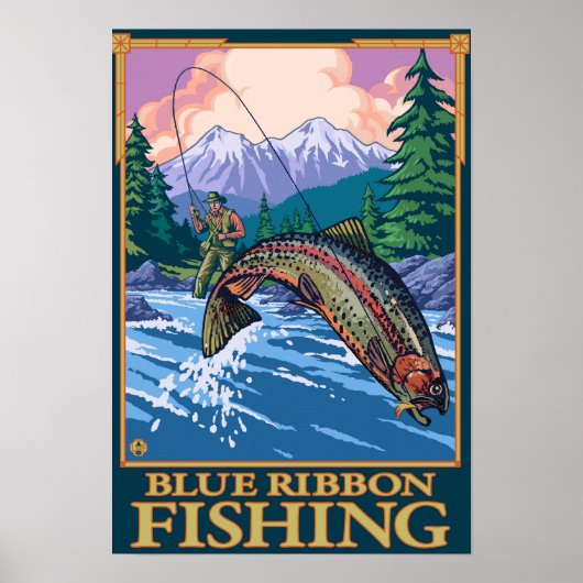 MontanaBlue Ribbon Fischen Poster (Vorne)