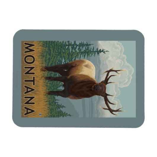 MontanaElk Scene Magnet (Horizontal)