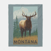 MontanaElk Szene Fleecedecke (Vorderseite)