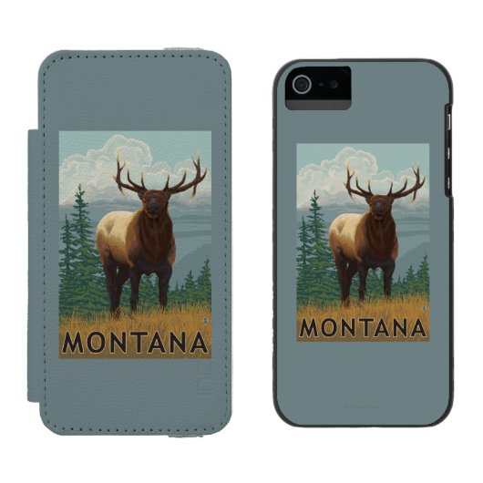 MontanaElk Szene Incipio iPhone Geldbeutel-Hülle (Seite an Seite)