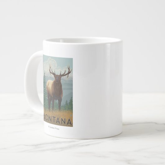MontanaElk Szene Jumbo-Tasse (Vorderseite Links)