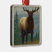 MontanaElk Szene Ornament Aus Metall (Rechts)