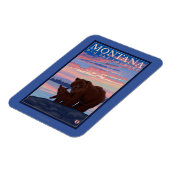 MontanaMomma Bär und Cub Vintage Reisen Magnet (Linke Seite)