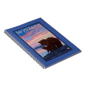 MontanaMomma Bär und Cub Vintage Reisen Notizblock (Rechte Seite)