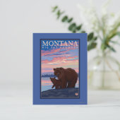 MontanaMomma Bär und Cub Vintage Reisen Postkarte (Stehend Vorderseite)
