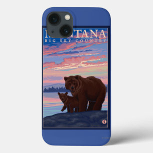 MontanaMomma Bär und Vintage Reise CUBs iPhone 13 Hülle