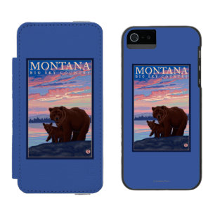 MontanaMomma Bär und Vintage Reise CUBs Incipio Watson™ iPhone 5 Geldbörsen Hülle