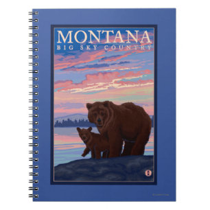 MontanaMomma Bär und Vintage Reise CUBs Notizblock