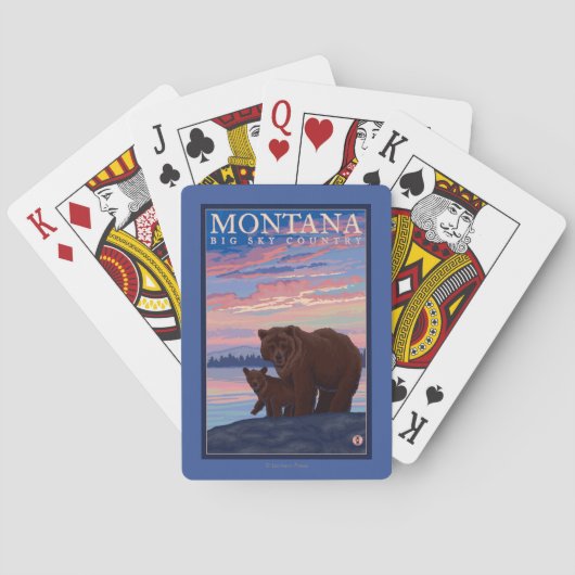MontanaMomma Bär und Vintage Reise CUBs Spielkarten (Rückseite)