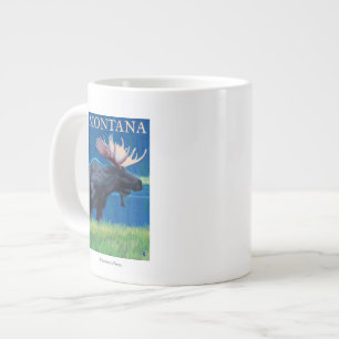 MontanaMoose Vintage Reiseplan Jumbo-Tasse