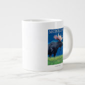 MontanaMoose Vintage Reiseplan Jumbo-Tasse (Vorderseite Rechts)