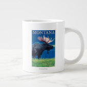MontanaMoose Vintage Reiseplan Jumbo-Tasse (Rechts)