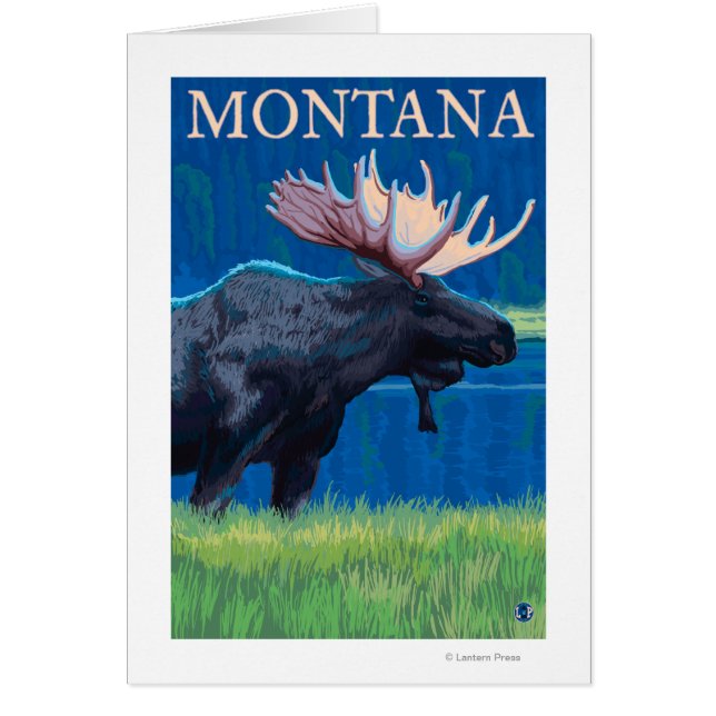 MontanaMoose Vintage Travel Poster (Vorne)