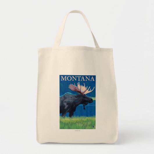 MontanaMoose Vintage Travel Poster Tragetasche (Vorne)