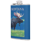 MontanaMoose Vintages Reise-Plakat Flachmann (Links)