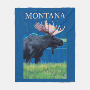 MontanaMoose Vintages Reise-Plakat Fleecedecke