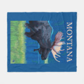 MontanaMoose Vintages Reise-Plakat Fleecedecke (Vorderseite (Horizontal))