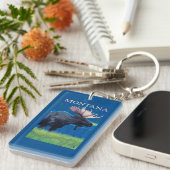 MontanaMoose Vintages Reise-Plakat Schlüsselanhänger (Vorderseite rechts)