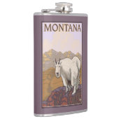 MontanaMountain Ziegen-Vintages Reise-Plakat Flachmann (Rechts)