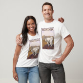 MontanaMountain Ziegen-Vintages Reise-Plakat T-Shirt (Unisex)